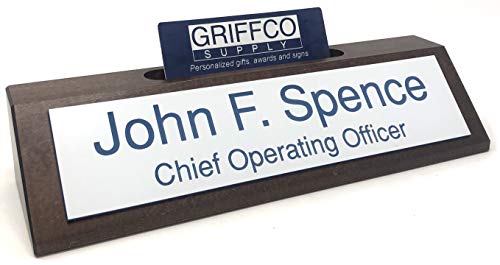 Walnut W/ White-blue Text
