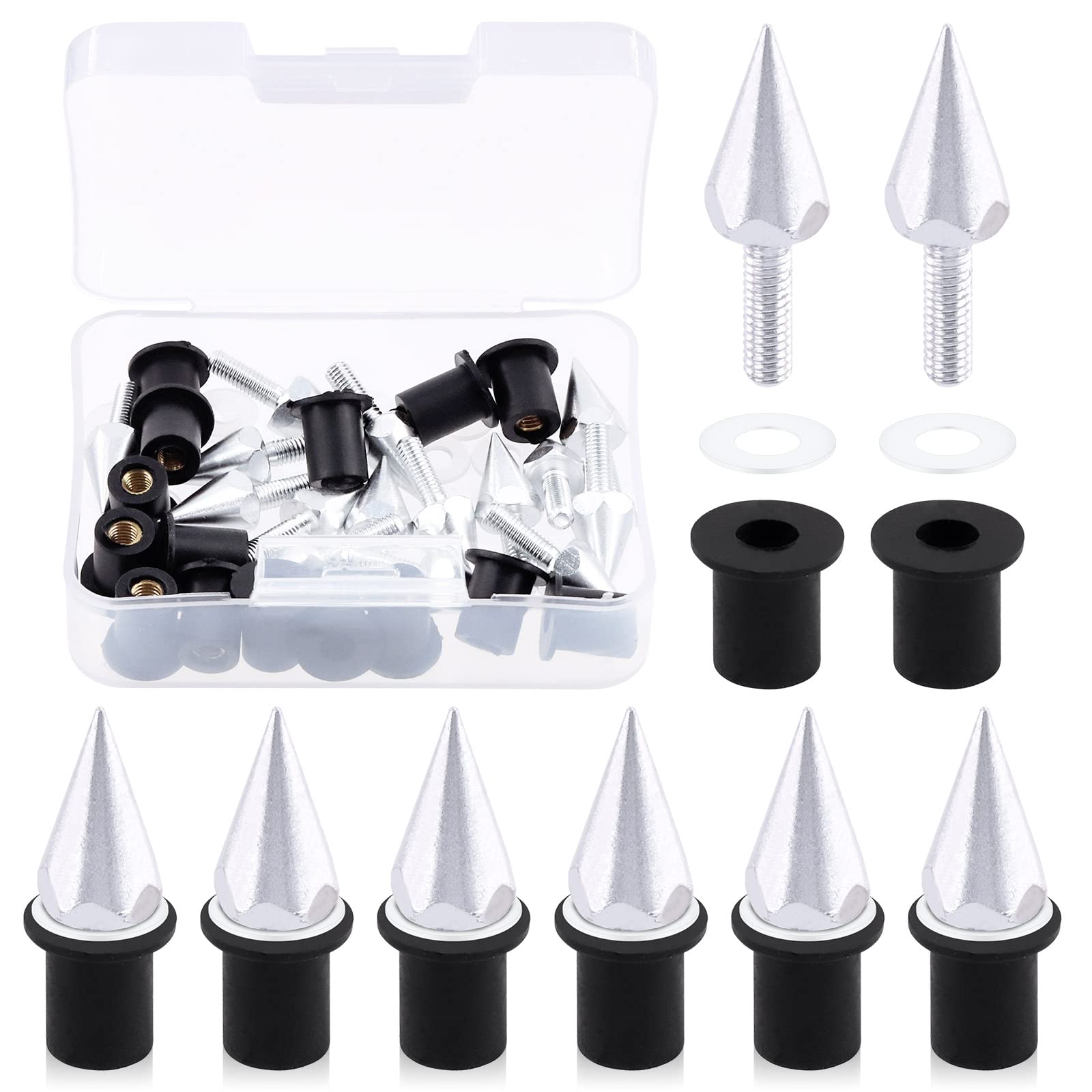 Swpeet 15Pcs Aluminum Motorcycle Windscreen Screws Kit - Silver for Bike Customization & Windshield Upgrade