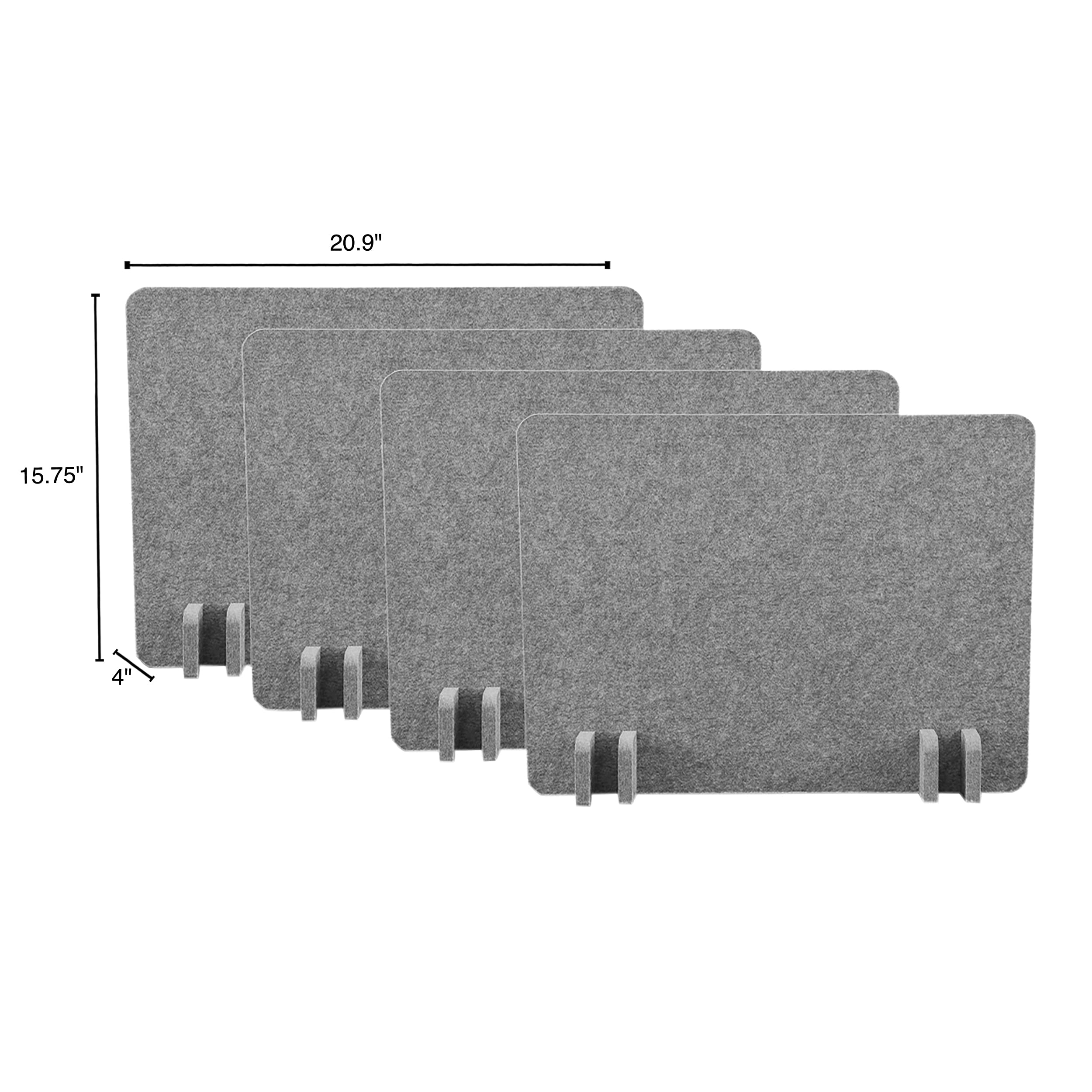 Noise Reducing Acoustic Desk Divider - Freestanding Privacy Panel for Office & Home Workspaces (Castle Gray, 20.9