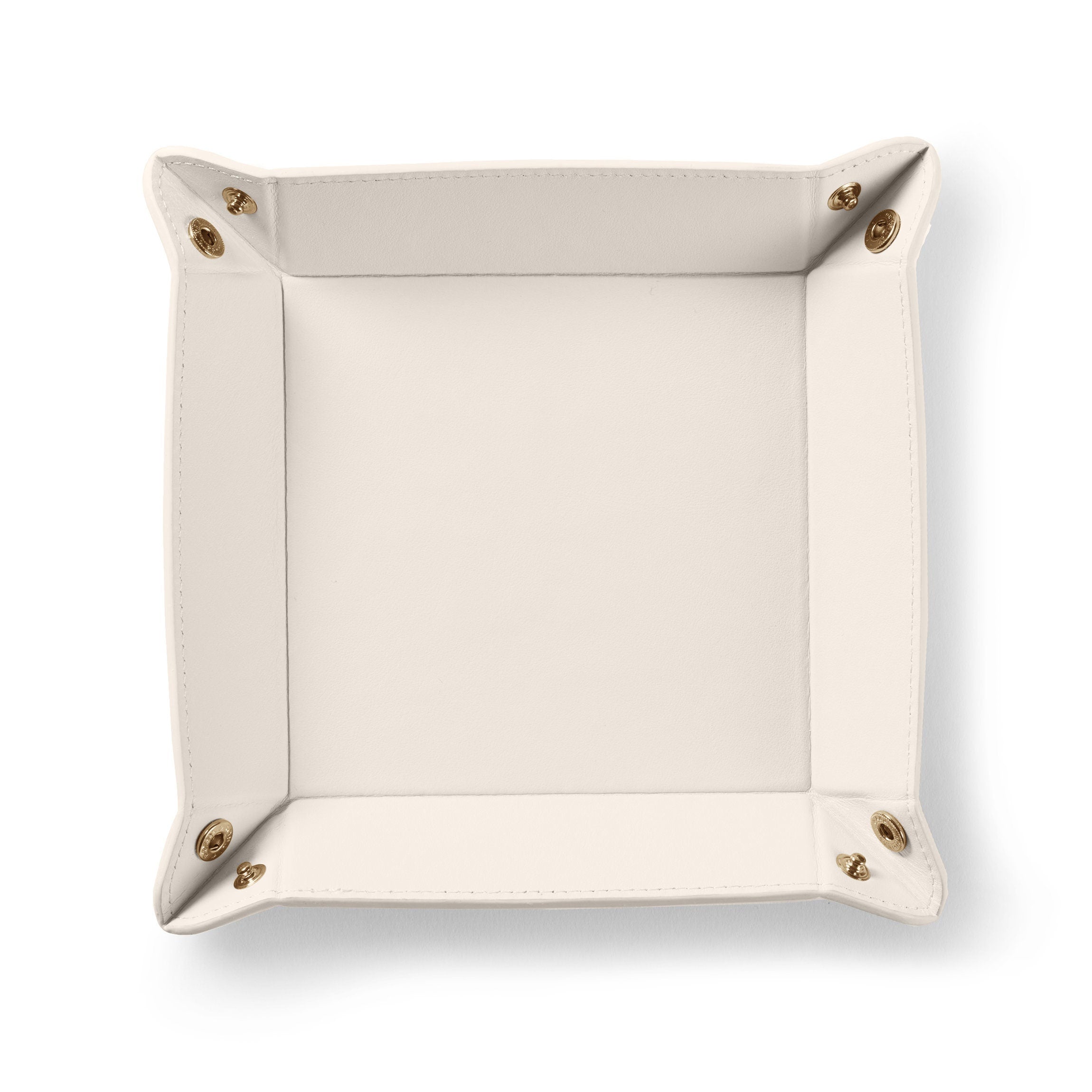 Elegant Square Valet Tray in Ivory - Premium Organizer for Keys, Jewelry & Essentials | Perfect for Entryway, Bedroom & Office Decor