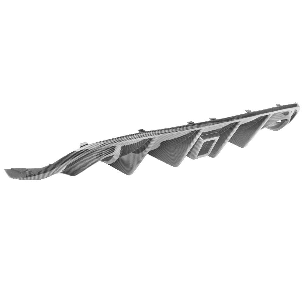 Carbon Fiber Rear Diffuser Bumper Valance with Red Brake Light for 2015-2023 Dodge Charger SRT - Aggressive Style Upgrade for Street Racing & Car Shows