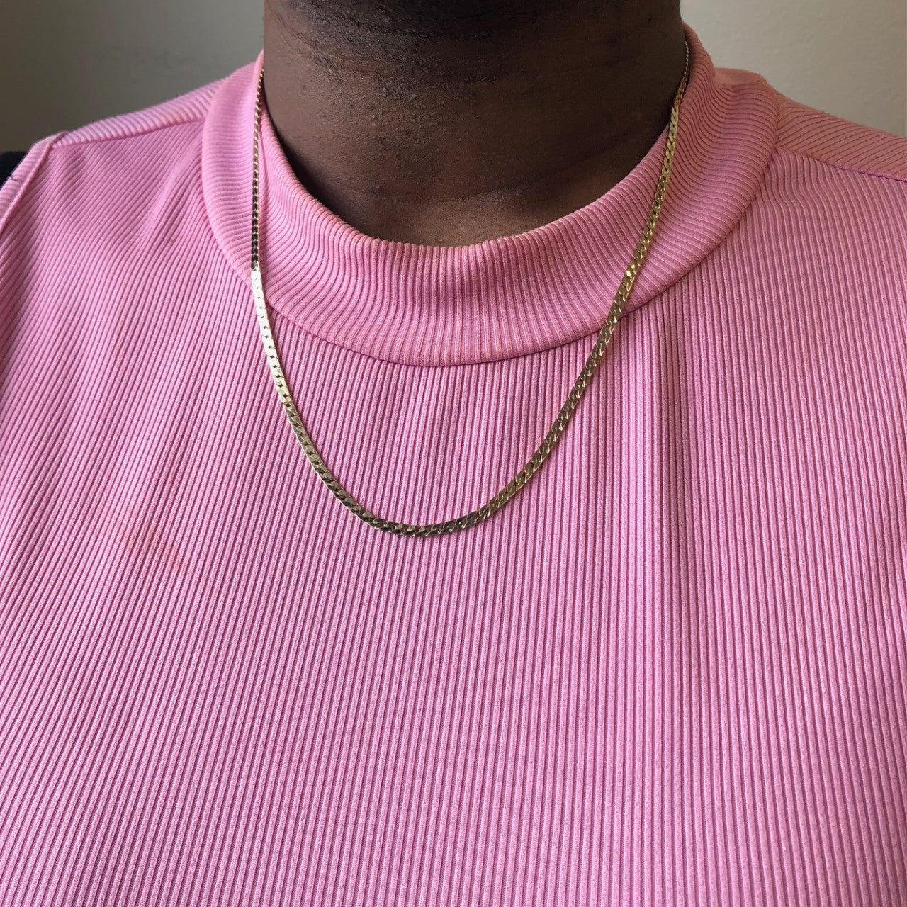 10K Yellow Gold Curb Chain Necklace 22