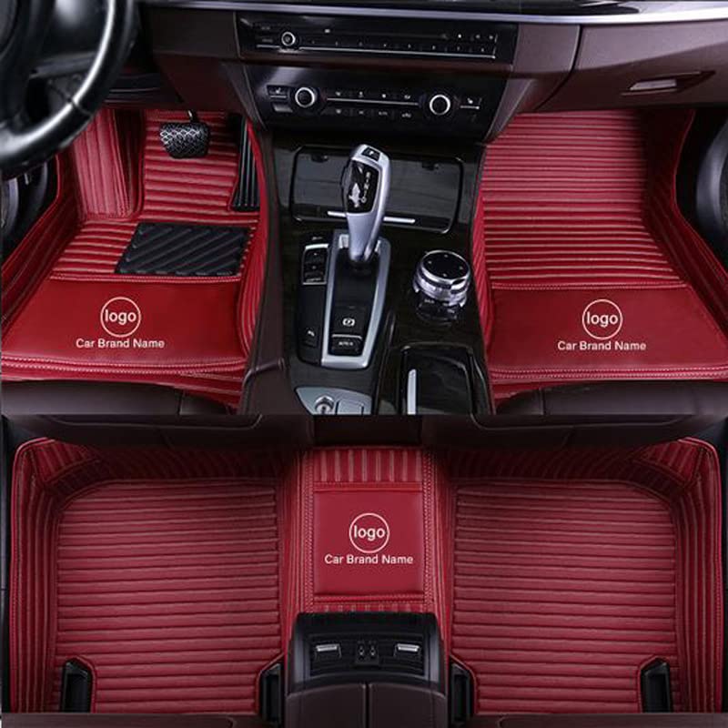Custom All-Weather 3D Car Floor Mats for Sedan, SUV & Sports Cars - Waterproof Leather Protection (Wine Red) - Perfect for Daily Commute, Road Trips & Extreme Weather Conditions