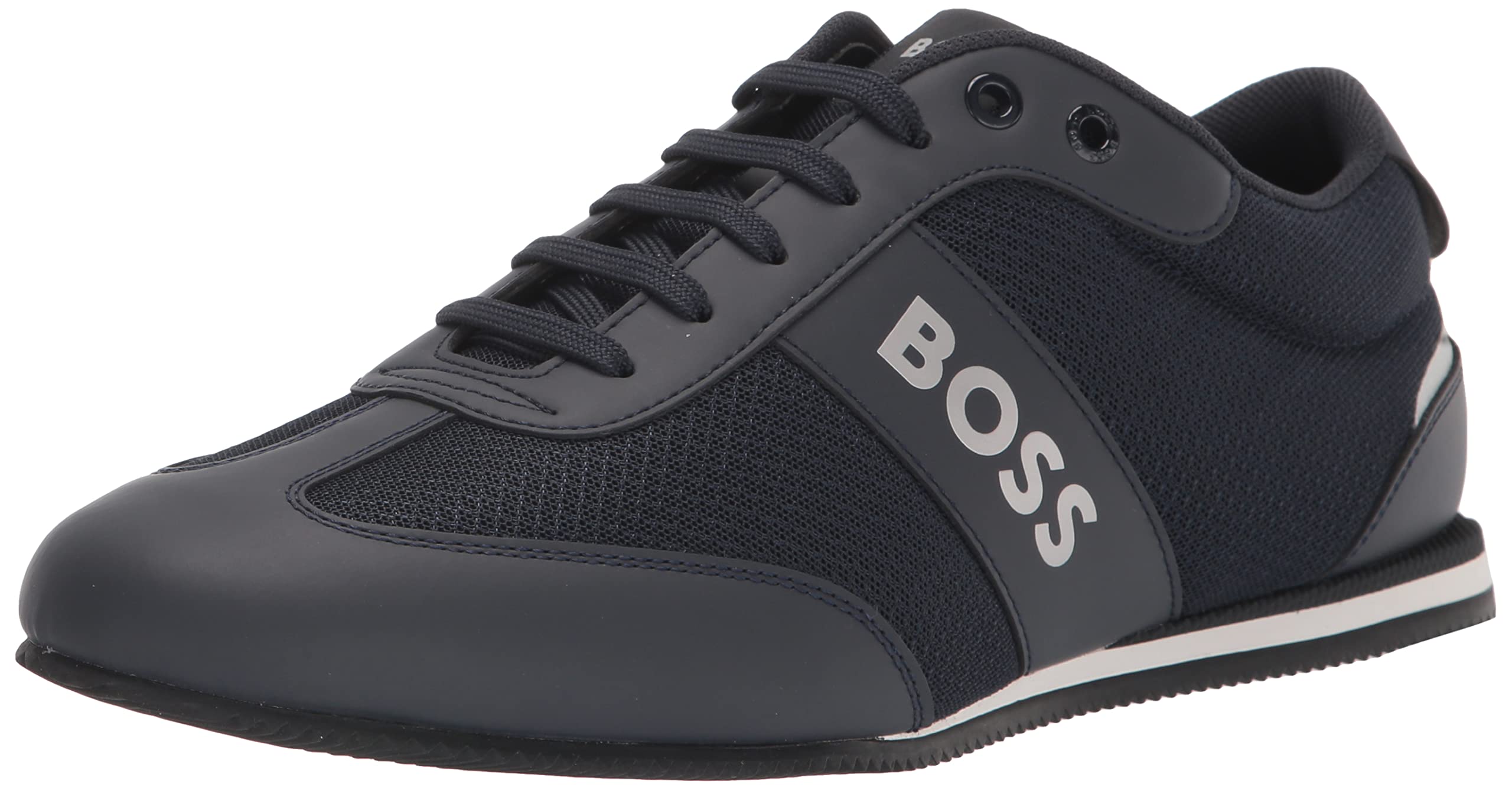 BOSS Men's Big Logo Nylon Mesh Sneakers - Lightweight Breathable Running Shoes for Gym, Workout & Casual Wear
