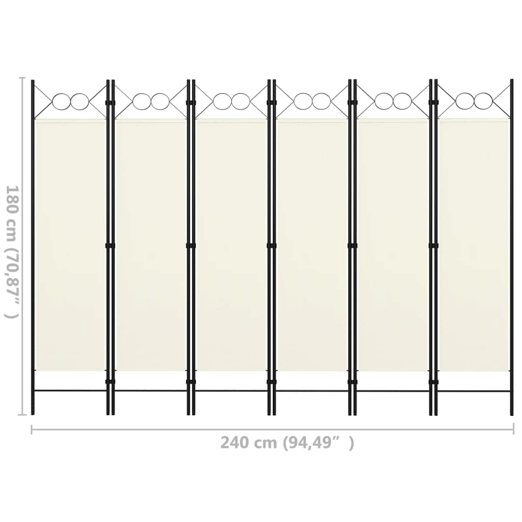 6-Panel Folding Room Divider Screen - 94.5