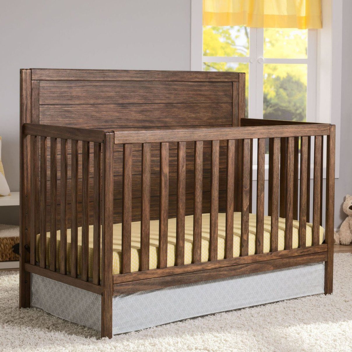 Cambridge 4-in-1 Convertible Baby Crib - Toddler Bed & Daybed with Mattress - Nursery Furniture for Boys & Girls - Perfect for Bedrooms, Daycare & Guest Rooms