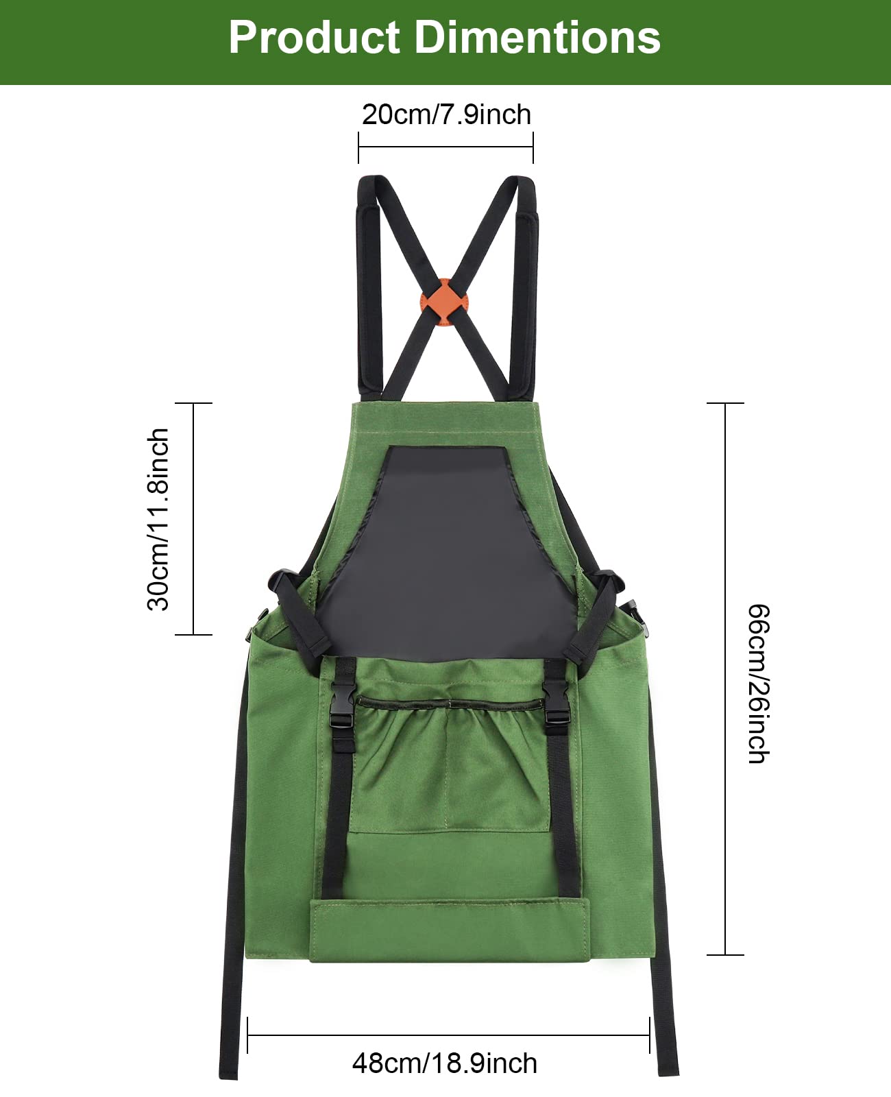 Best Gardening Apron with Quick-Release Pockets - Water-Resistant Harvesting Apron for Women & Men - Perfect for Vegetable Picking, Flower Arranging & Outdoor Gardening Activities
