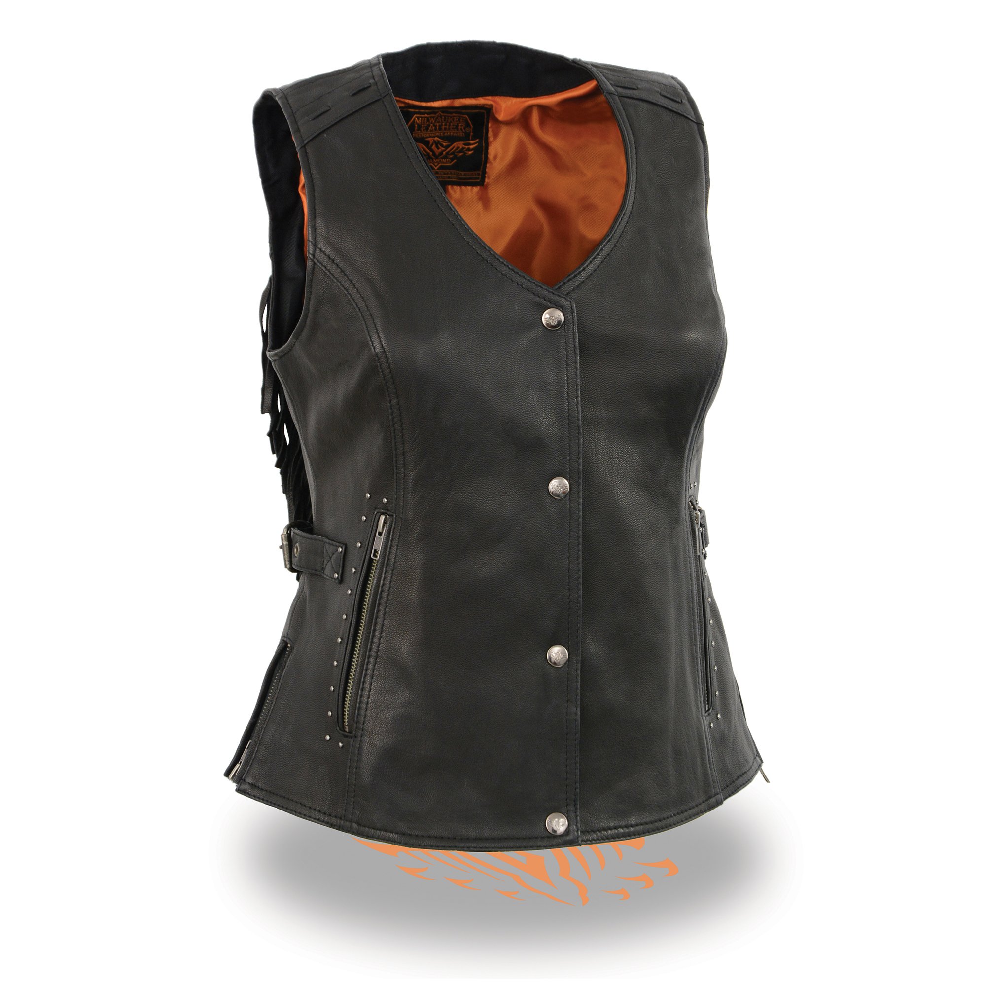 Milwaukee Leather MLL4565 Women's Black Fringed Leather Vest - Stylish Western Wear for Cowgirls, Bikers & Fashion Lovers | Perfect for Rodeos, Concerts & Night Out