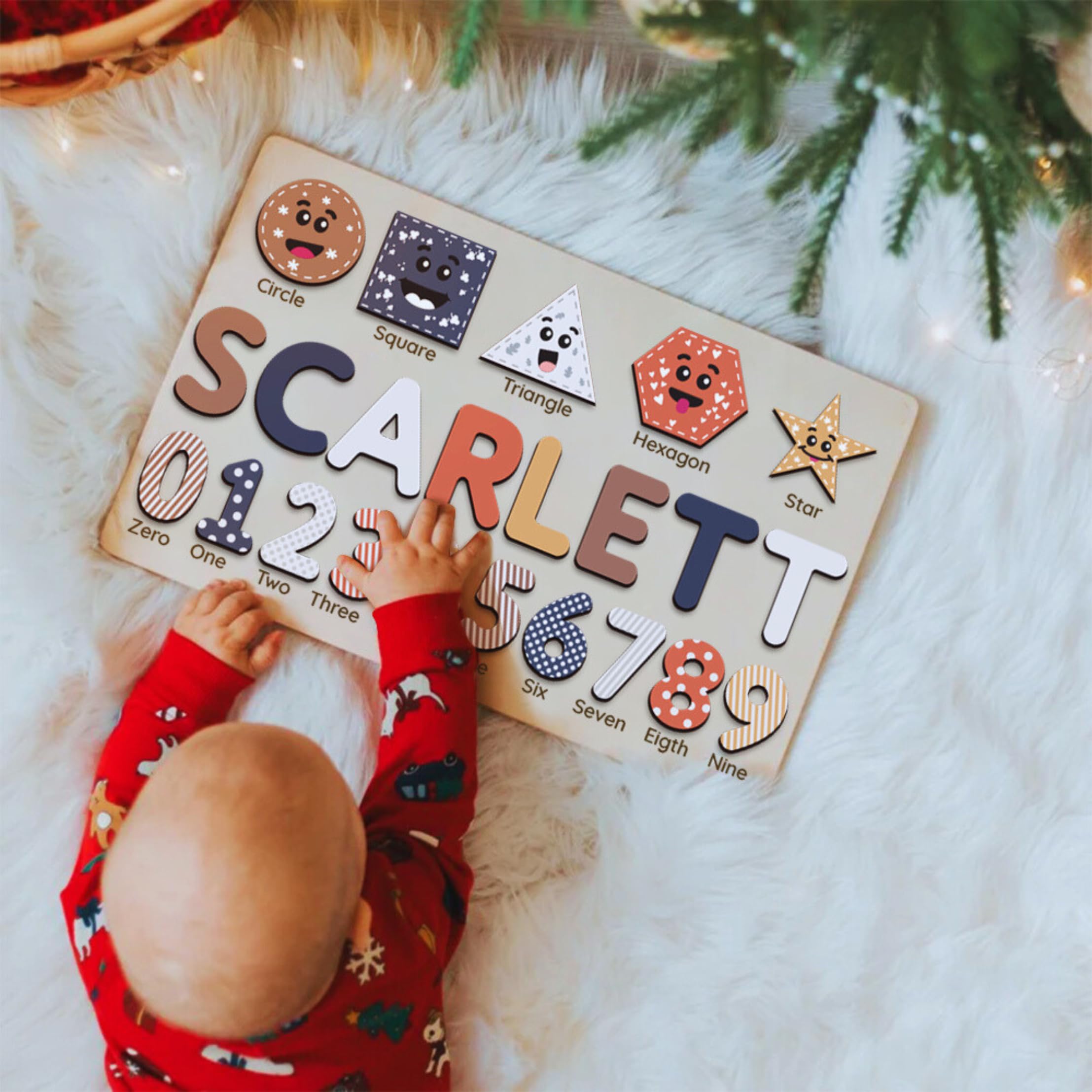 Personalized Wooden Number Puzzle - Montessori Learning Toy for Kids, Custom Name Puzzle, Educational Birthday & Christmas Gift for Toddlers & Boys - Perfect for Homeschooling & Preschool Math Activities