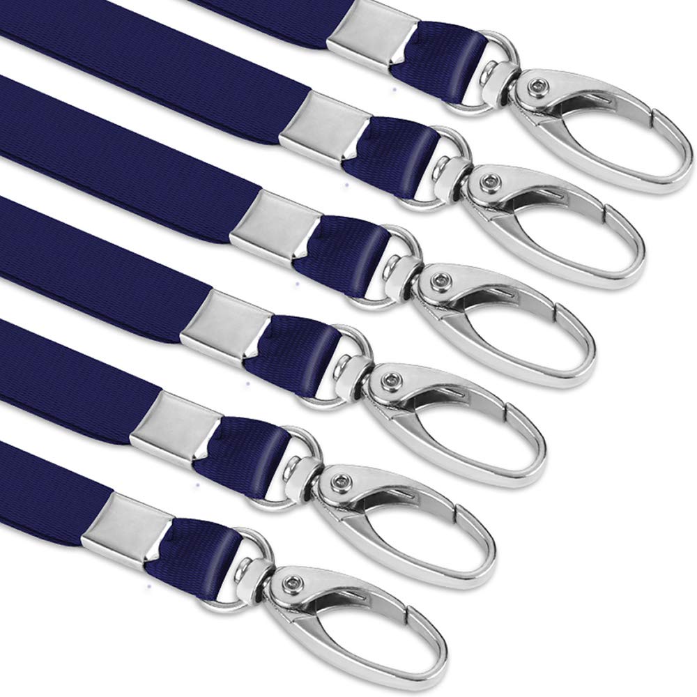 50 Pack Bulk Lanyards for ID Badges with Clips - Office & School Use