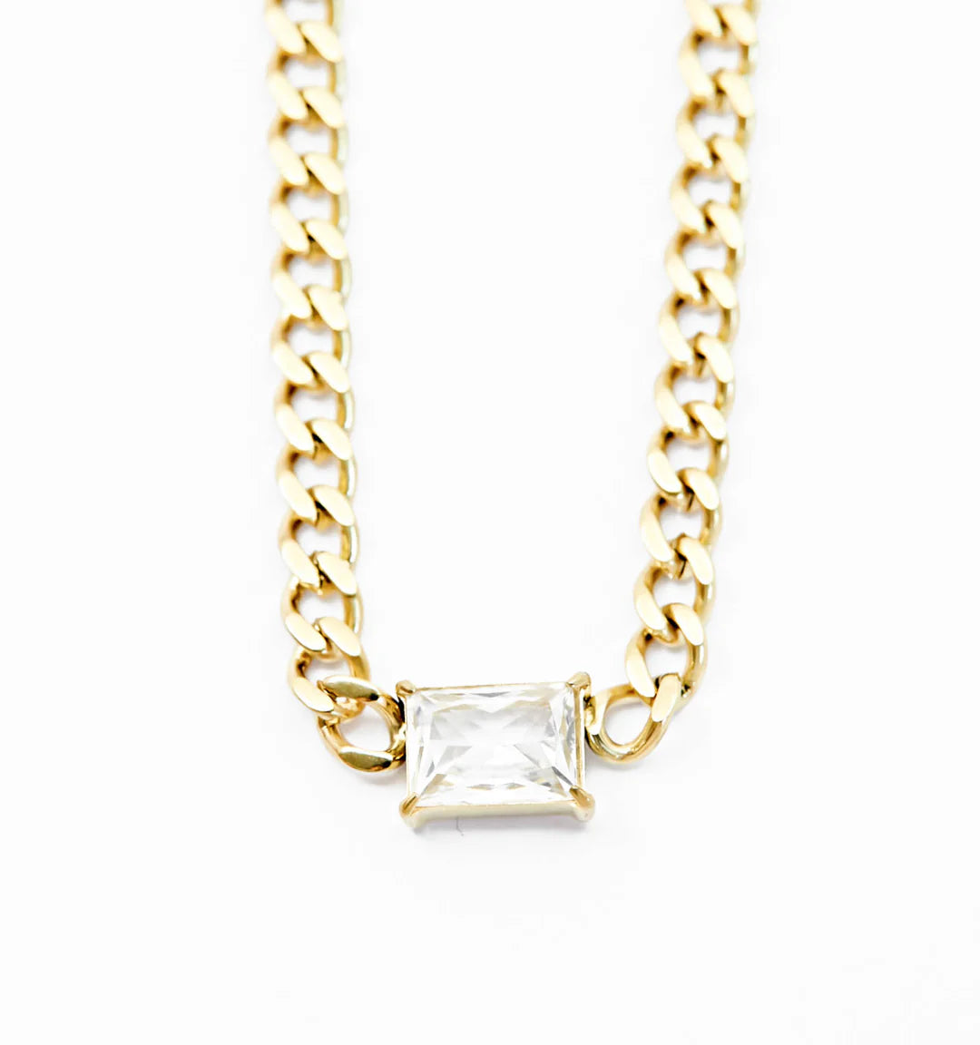 Exquisite 18K Gold Plated Crystal Cuban Link Chain Necklace for Men & Women – Perfect for Hip-Hop Fashion, Gifts & Special Occasions