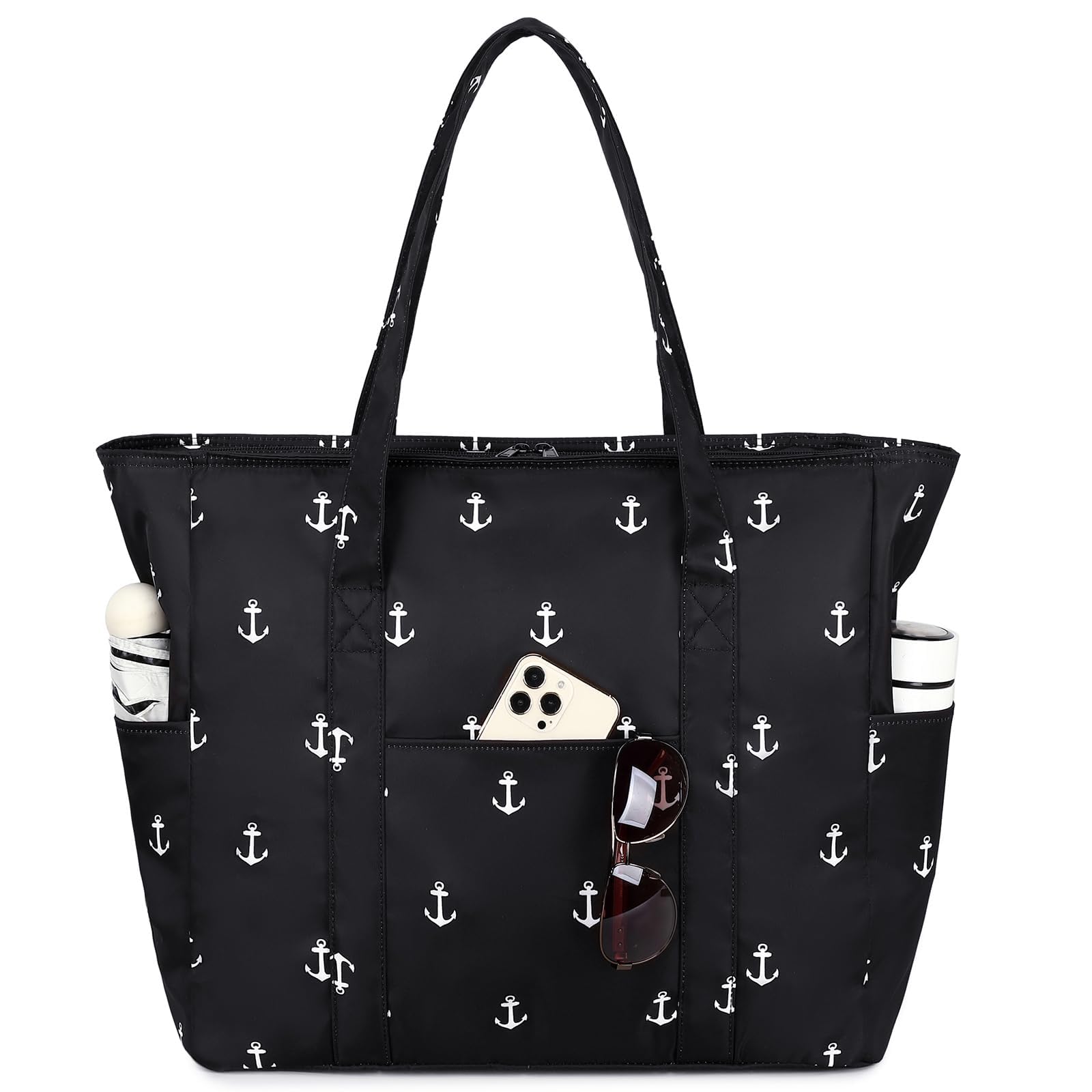 **Octsky Large Waterproof Beach Bag for Women - Sandproof Tote with Dual Zipper & Wet Pocket - 3 Exterior Pockets - Perfect for Beach Trips, Poolside, and Travel**