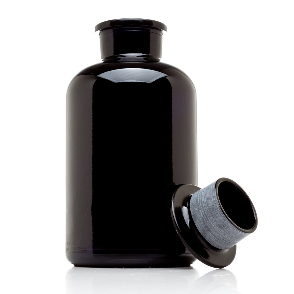 Infinity Jars 2L (68 Fl oz) Round Black UV Glass Airtight Apothecary Jar with Lid - 3 Pack for Tea, Spices, Herbs, Dried Goods Storage | Smell Proof & Refillable | Perfect for Kitchen Pantry, Coffee Station & Home Organization