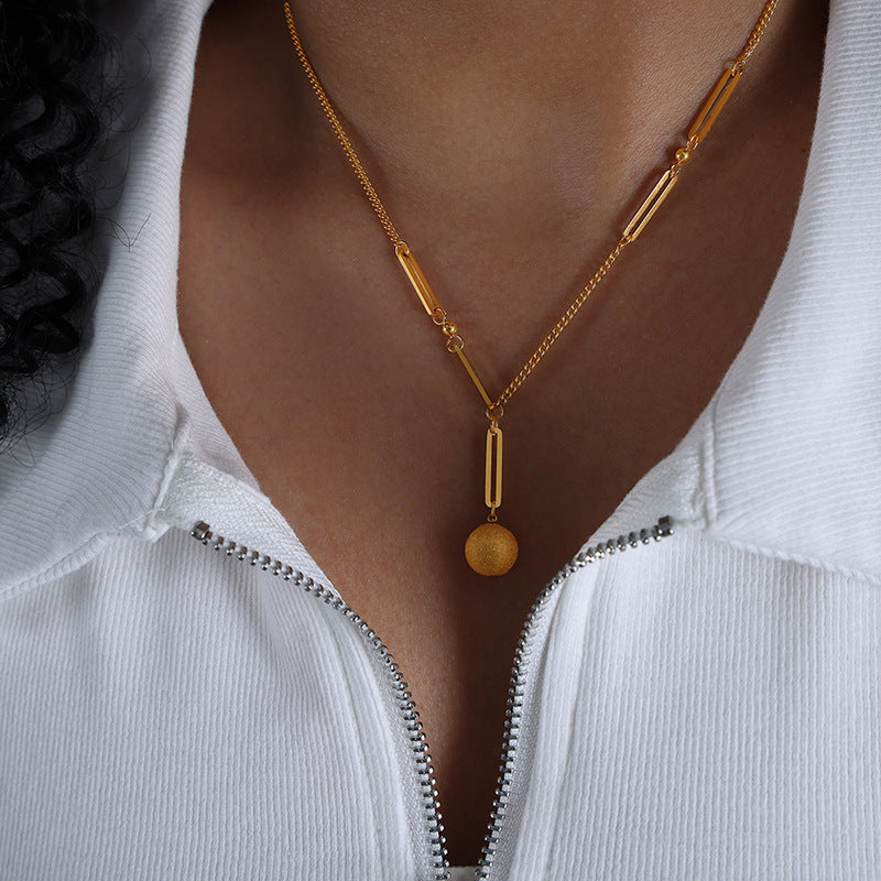 18K Gold Star Ball Pendant Necklace with Half Chain - Elegant Layered Jewelry for Women | Perfect for Date Night, Party & Everyday Wear