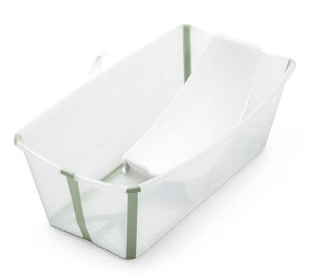 Stokke Flexi Bath Baby Bathtub with Heat Sensitive Plug & Newborn Insert - Foldable Infant Tub for Safe Bathing at Home or Travel