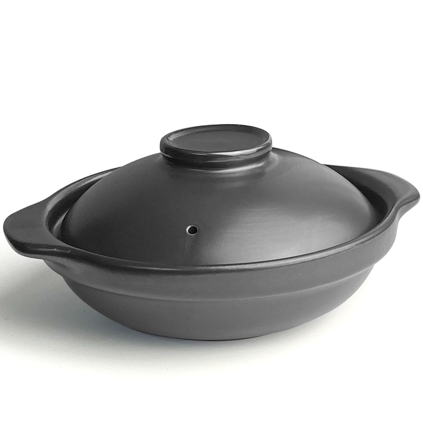 Premium Black Clay Casserole Pot (28 oz) – Durable Stoneware for Slow Cooking, Baking & Serving – Ideal for Soups, Stews, and Oven-to-Table Meals