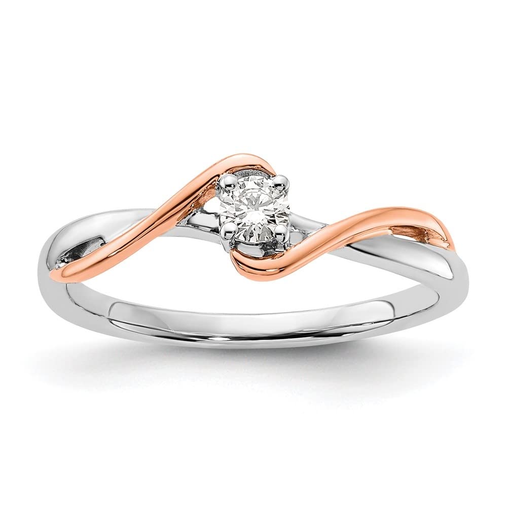 14K Two-Tone Gold Lab-Grown Diamond Engagement Ring for Women - Size 7 | Wedding, Proposal, Anniversary Gift Idea for Her