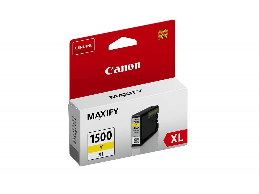 Original Canon PGI-1500 XL Yellow Ink Cartridge (12ml) for MAXIFY Printers - High-Quality Printing for Home & Office Documents, Photos & Crafts