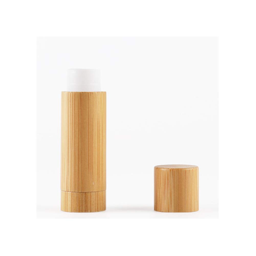 4 Pack 5.5ml Empty Bamboo Lipstick Tubes - Refillable Lip Balm & Lip Gloss Containers with Lids - DIY Makeup, Travel-Friendly Cosmetic Holders for Everyday Use | Perfect for Homemade Cosmetics, Gift Making & On-the-Go Touch Ups