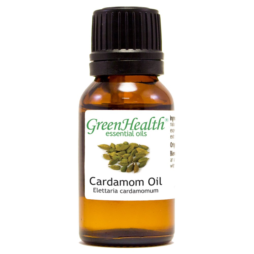 100% Pure Cardamom Essential Oil - 15ml in Amber Glass Bottle with Euro Dropper | Aromatherapy, Massage & DIY Skincare | GreenHealth