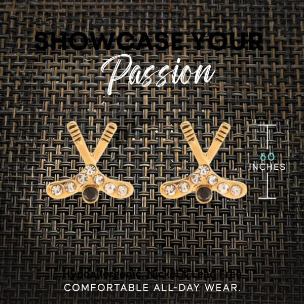 Hockey Earrings for Women - Ice Hockey Jewelry Gifts for Female Players, Moms & Fans - Dangle Charm Earrings for Sports Lovers - Perfect for Games, Parties & Everyday Wear