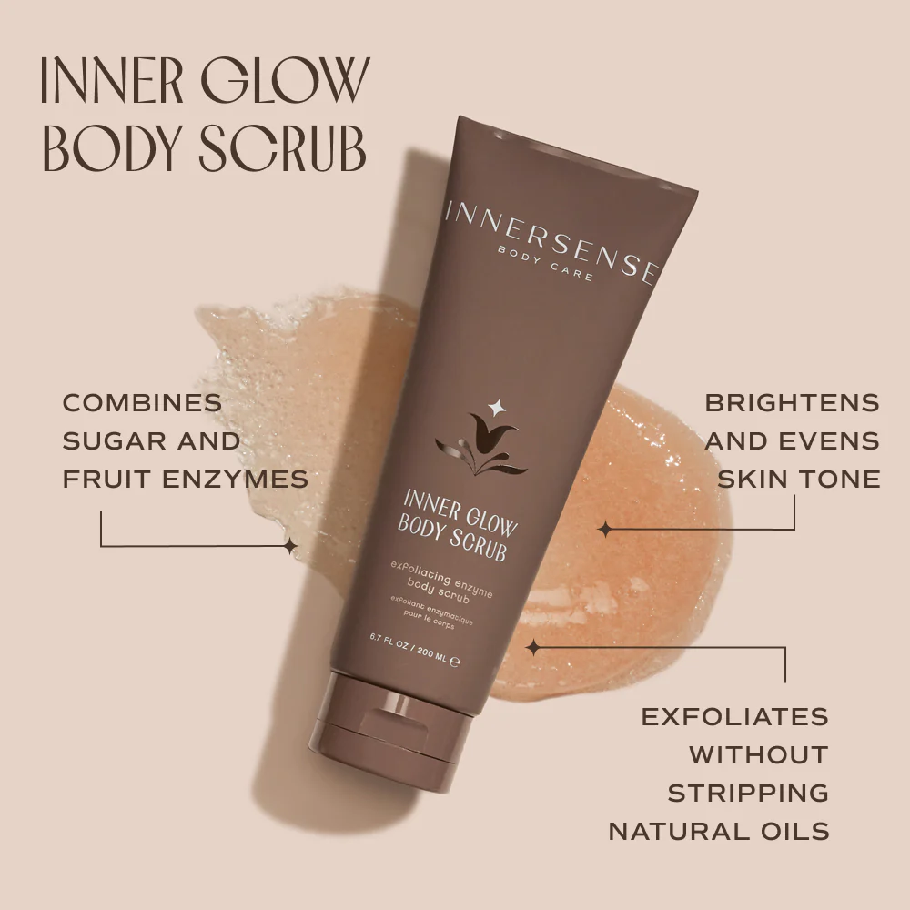 INNERSENSE Organic Beauty Inner Glow Body Scrub - Exfoliating & Hydrating for Smooth Skin | Perfect for Dry Skin & Spa Day at Home