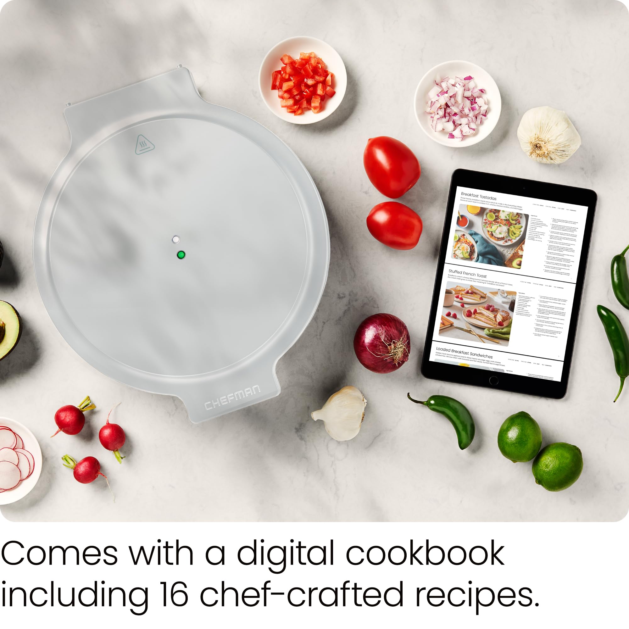 Chefman 1440W Electric Pizza Maker & Multi-Cooker - 12