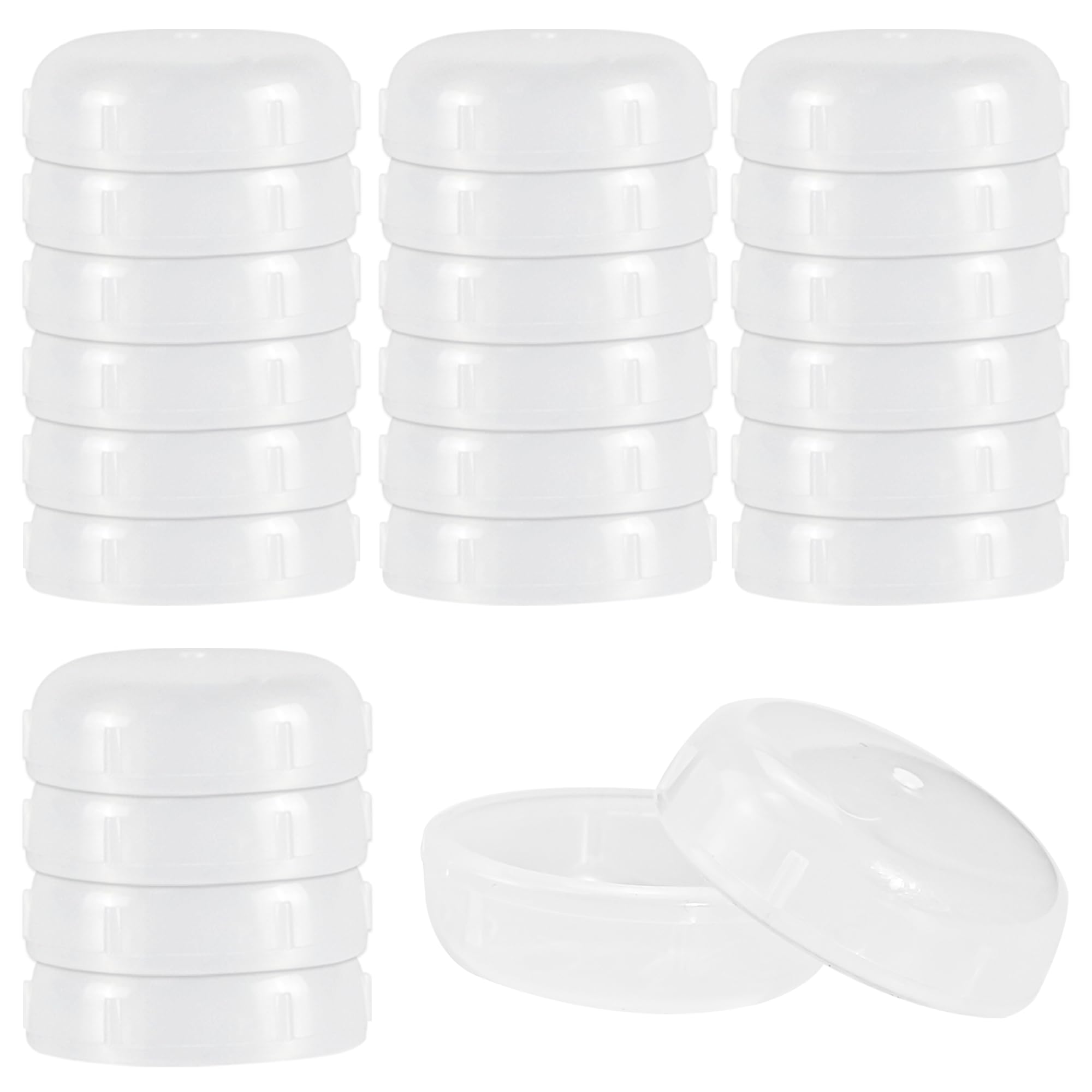 24 Pack 1-1/2 Inch Round Plastic Patio Furniture Leg Caps - Wrought Iron Chair & Table Floor Protectors for Outdoor Metal Furniture (White) | Durable Replacement Feet for Patio Chairs, Tables & Deck Protection