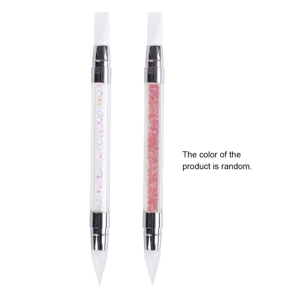 LAURAG Acrylic Rhinestone Nail Art Brush - Professional Silicone Carving Brush for Glitter & Powder Picking | Perfect for Nail Extensions, 3D Nail Art Designs & Salon Use (1pc)