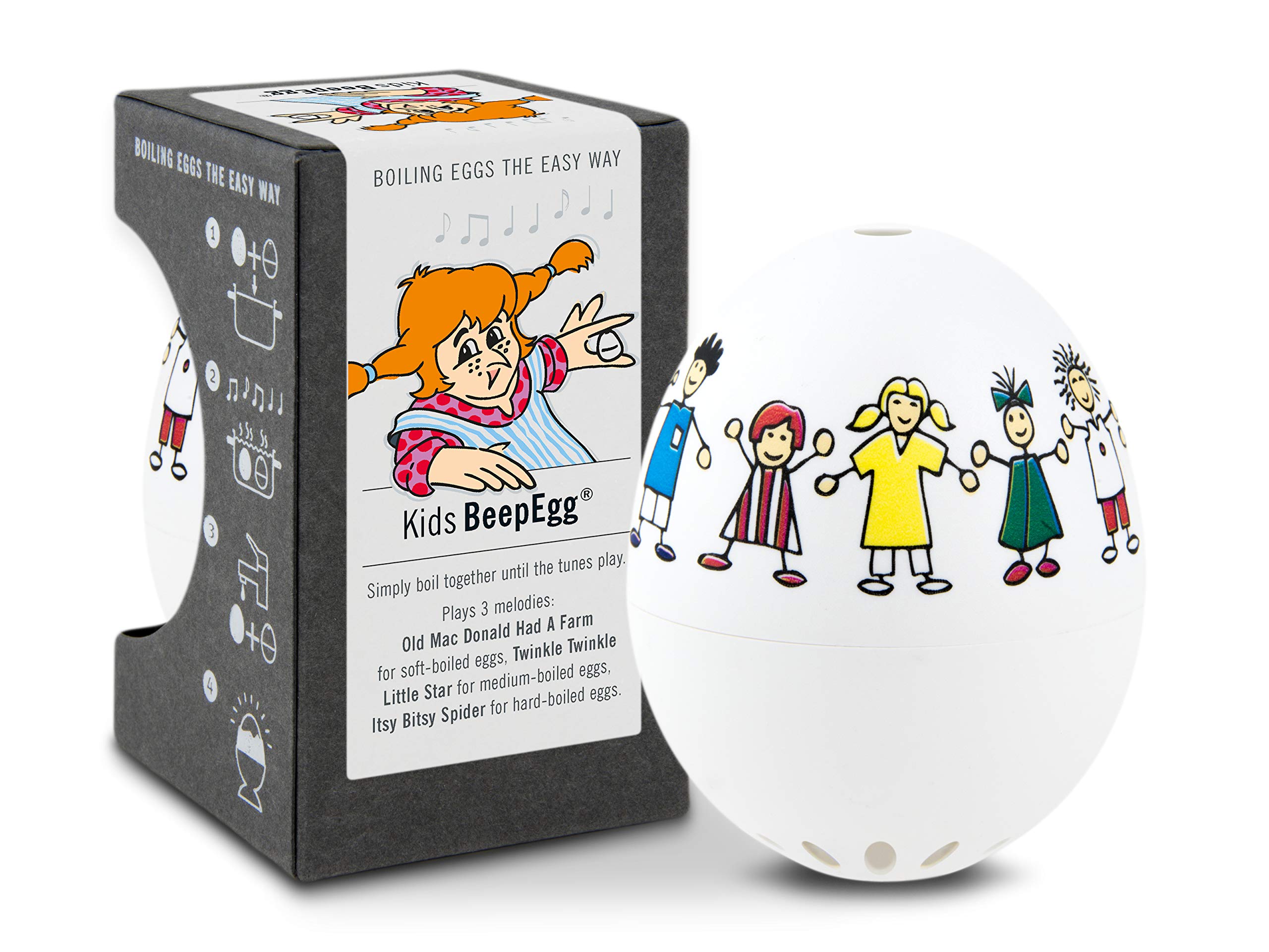 BeepEgg Egg Timer for Boiling Eggs - 3 Levels Doneness (Soft/Medium/Hard) - Safe Food Grade Musical Egg Cooker - Floating Kitchen Timer for Perfect Boiled Eggs - Ideal for Breakfast, Meal Prep & Cooking Enthusiasts