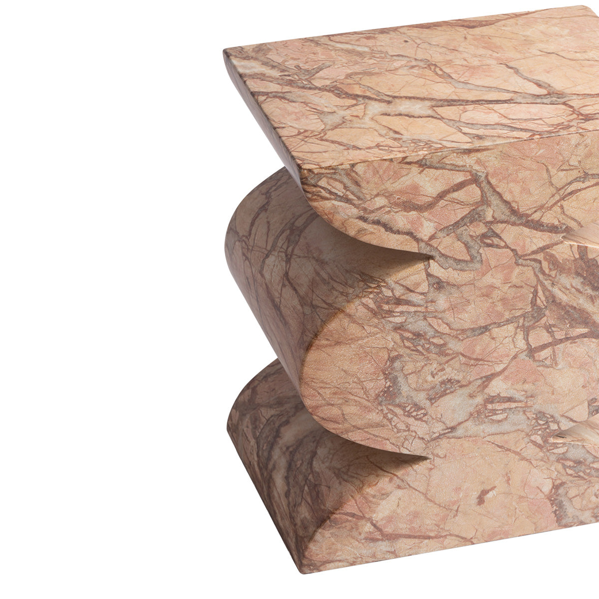 Aztec Side Table with Marble Finish - Modern End Table for Living Room, Bedroom, or Office - Stylish Accent Table for Home Decor
