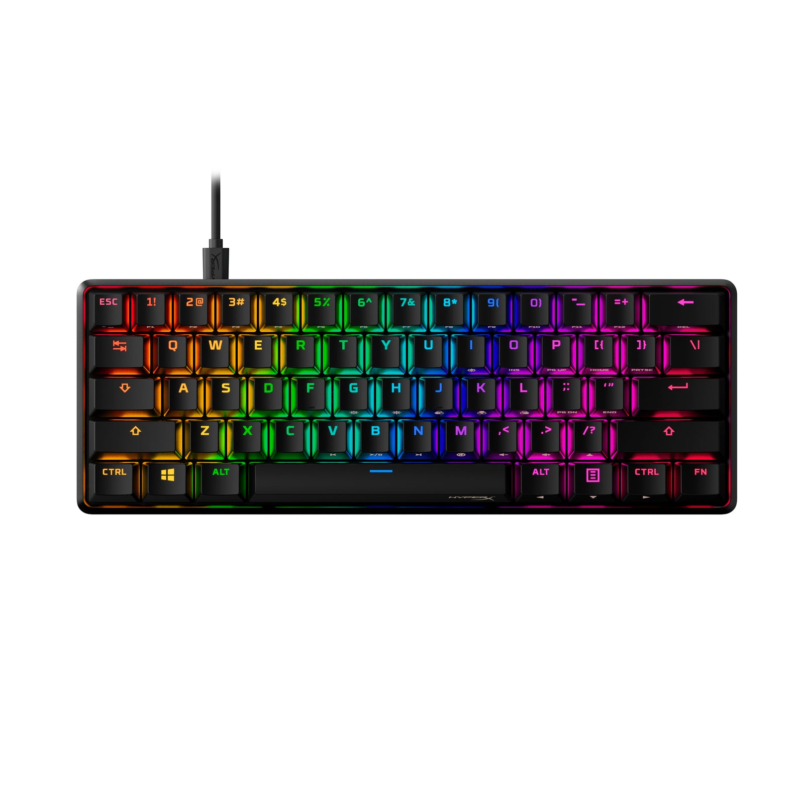 HyperX Alloy Origins 60 Mechanical Gaming Keyboard - Compact 60% Wired RGB Backlit Keyboard with HyperX Red Switches for PC, Mac, PS4, Xbox - Perfect for Esports, Gaming, and Office Work