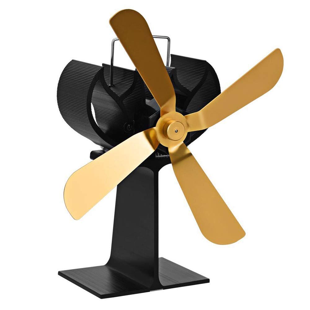 MengK 4 Blade Fireplace Fan - Efficient Heat Distribution for Home, Wood Stove & Fire Pit - Quiet & Energy Saving Blower for Better Warmth Circulation