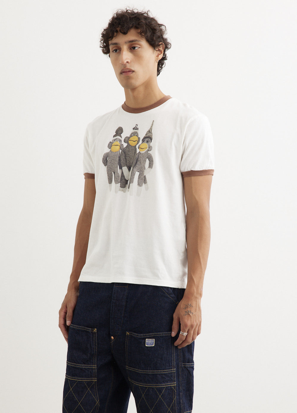 20 Jersey Ringer T-Shirt 'Monkey Amigos' - Vintage Style Cotton Tee for Men & Women - Perfect for Casual Wear, Street Fashion, and Summer Outfits