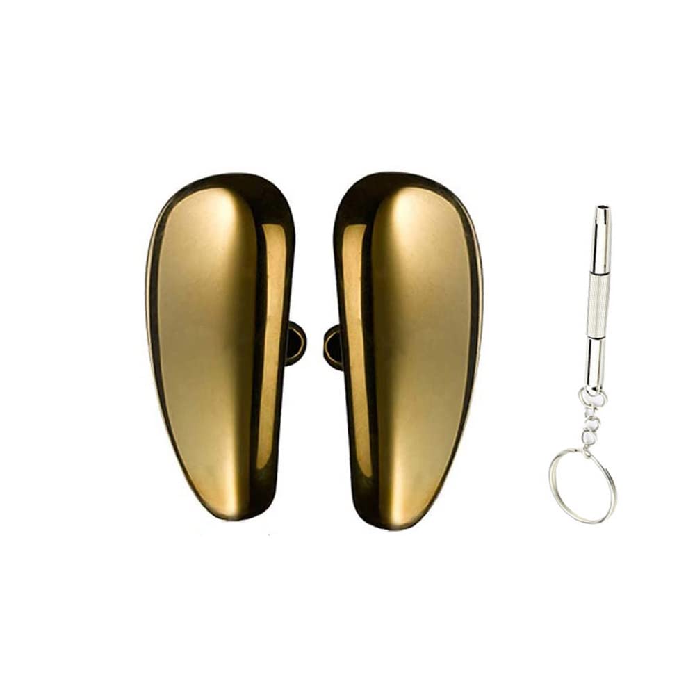Screw-on Ceramic Nose Pads for Eyeglasses & Sunglasses - 13mm Symmetrical Nose Pads with Screwdriver - 1 Pair (Gold) | Comfortable Fit for Reading, Driving & Daily Wear