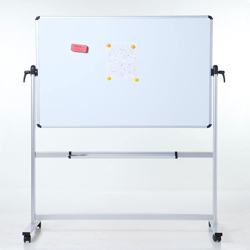 VIZ-PRO 72 x 48 Inches Double-Sided Magnetic Whiteboard with Aluminum Frame & Stand - Includes 12 Dry Erase Markers & 3 Colored Erasers - Perfect for Offices, Classrooms & Home Use