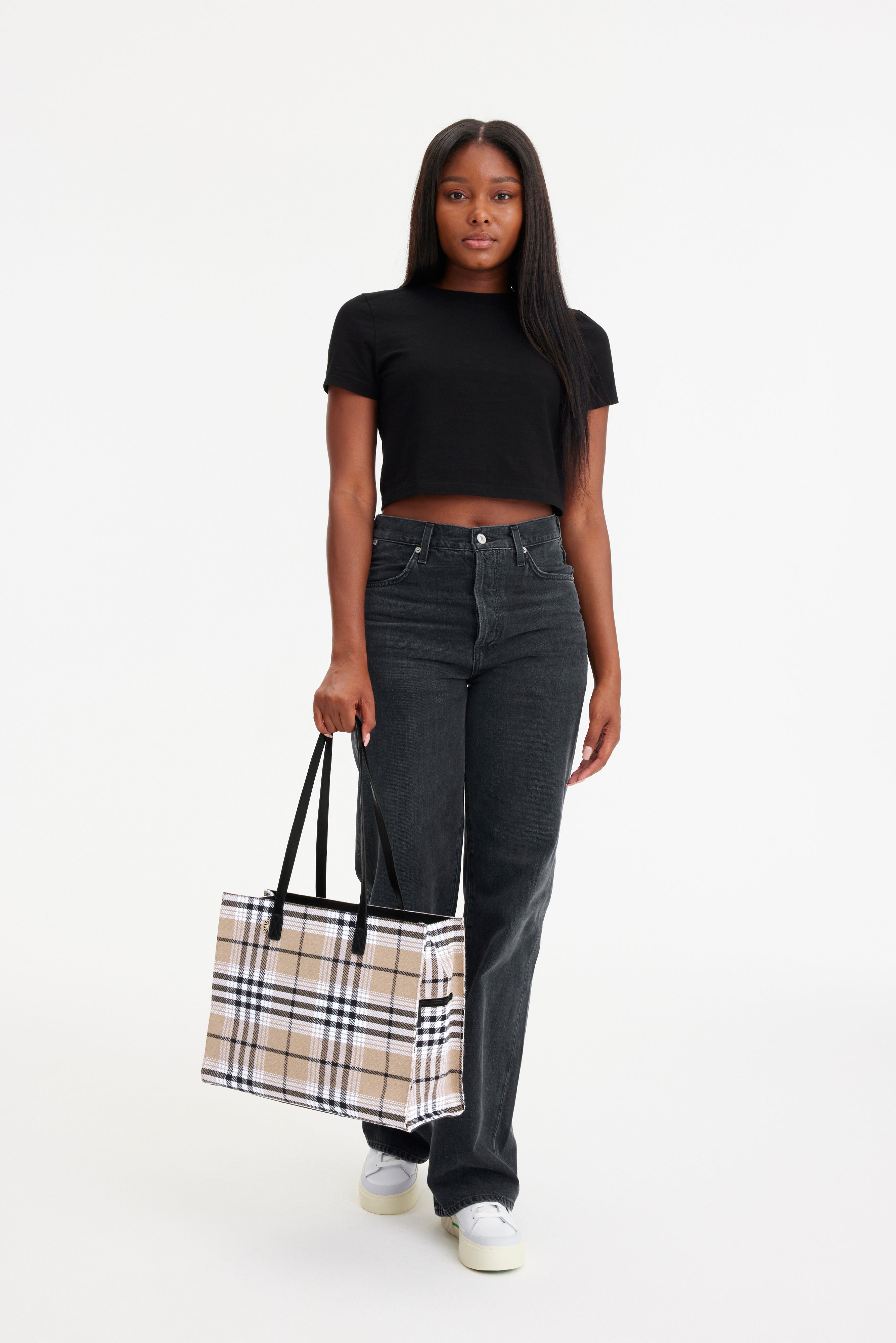 Stylish Plaid Work Tote Bag for Women - Professional Office Laptop Bag with Spacious Compartments | Perfect for Business, Commuting & Travel