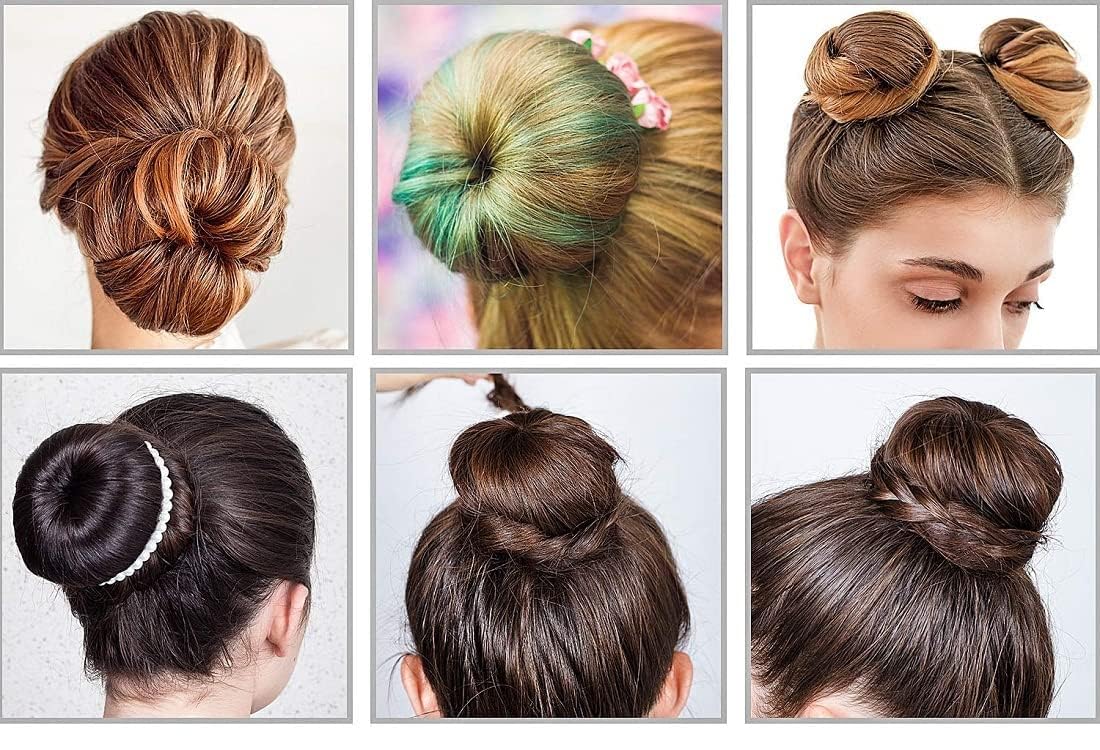 **Sidhav Hair Donut Bun Maker Set - 3 Sizes (Black) with 30 U-Shaped Bobby Pins (6.5cm) for Salon & DIY Hairstyles - Perfect for Updos, Ponytails & Special Occasions**