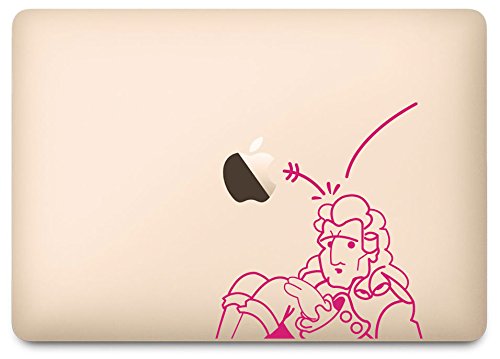 Hot Pink Isaac Newton Gravity Decal Sticker for 12 Inch Laptop - Perfect for Science Lovers, Students & Teachers - Decorate Your MacBook, Notebook or Tablet