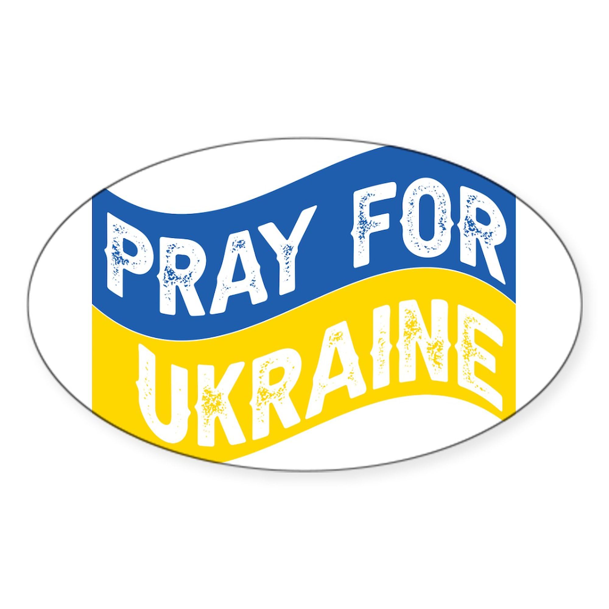 Pray for Ukraine Stickers - Oval 50 Pack | Waterproof Vinyl Decals for Laptops, Cars, Bumpers & Windows | Show Support with Durable Ukrainian Flag Stickers