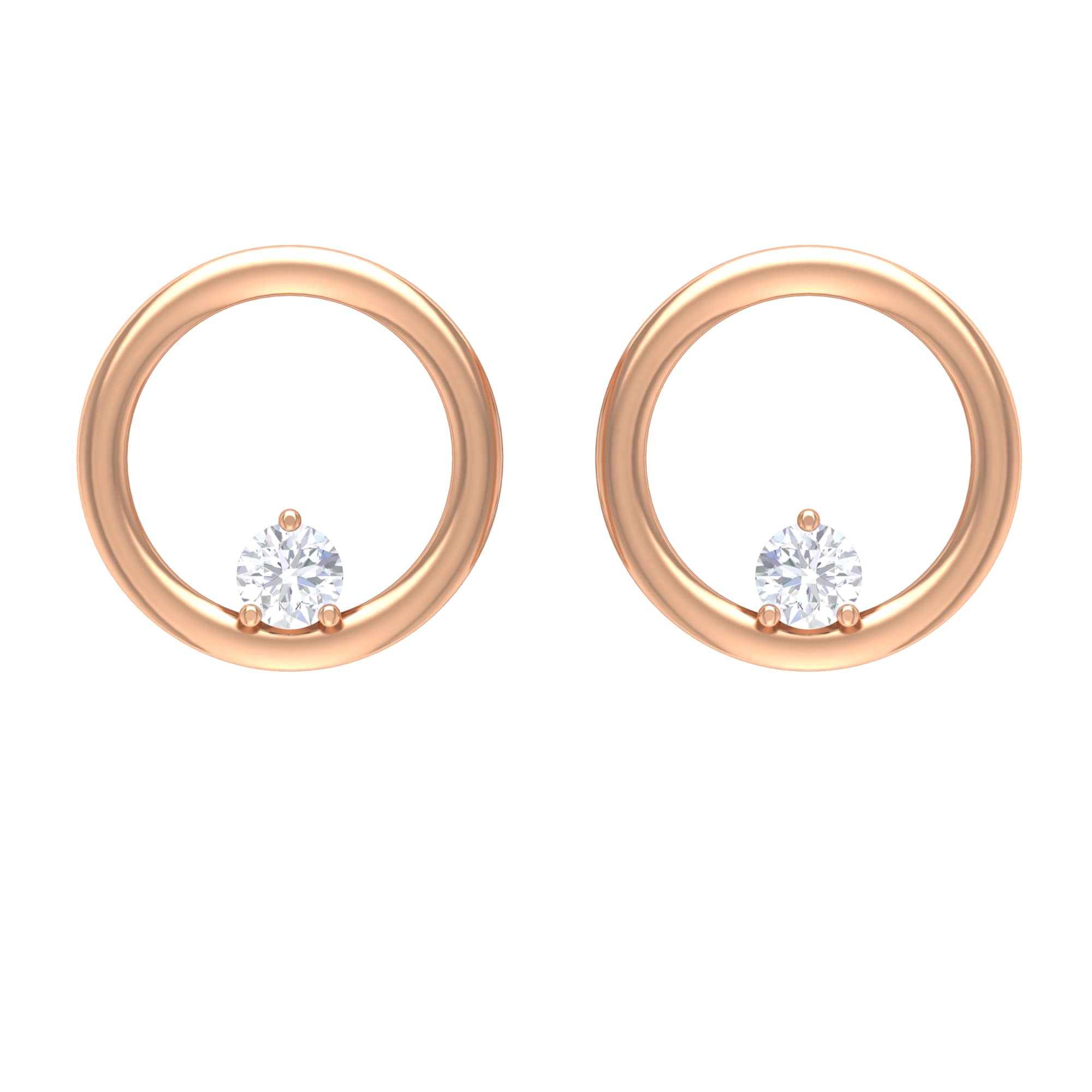14K Solid Gold Natural Diamond Stud Earrings for Women - Geometric April Birthstone Earrings | Perfect for Weddings, Anniversaries & Everyday Elegance