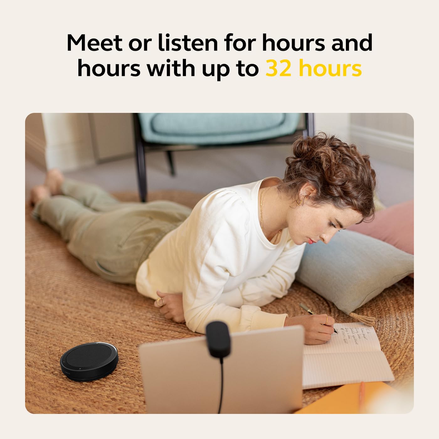 Jabra Speak2 75 Wireless Bluetooth Speakerphone - Portable Speaker with 4 Noise-Cancelling Mics, 65mm Full-Range Speakers & Super-Wideband Audio - Certified for Microsoft Teams & Zoom - Dark Grey - Perfect for Home Office, Conference Calls & Remote Meetings