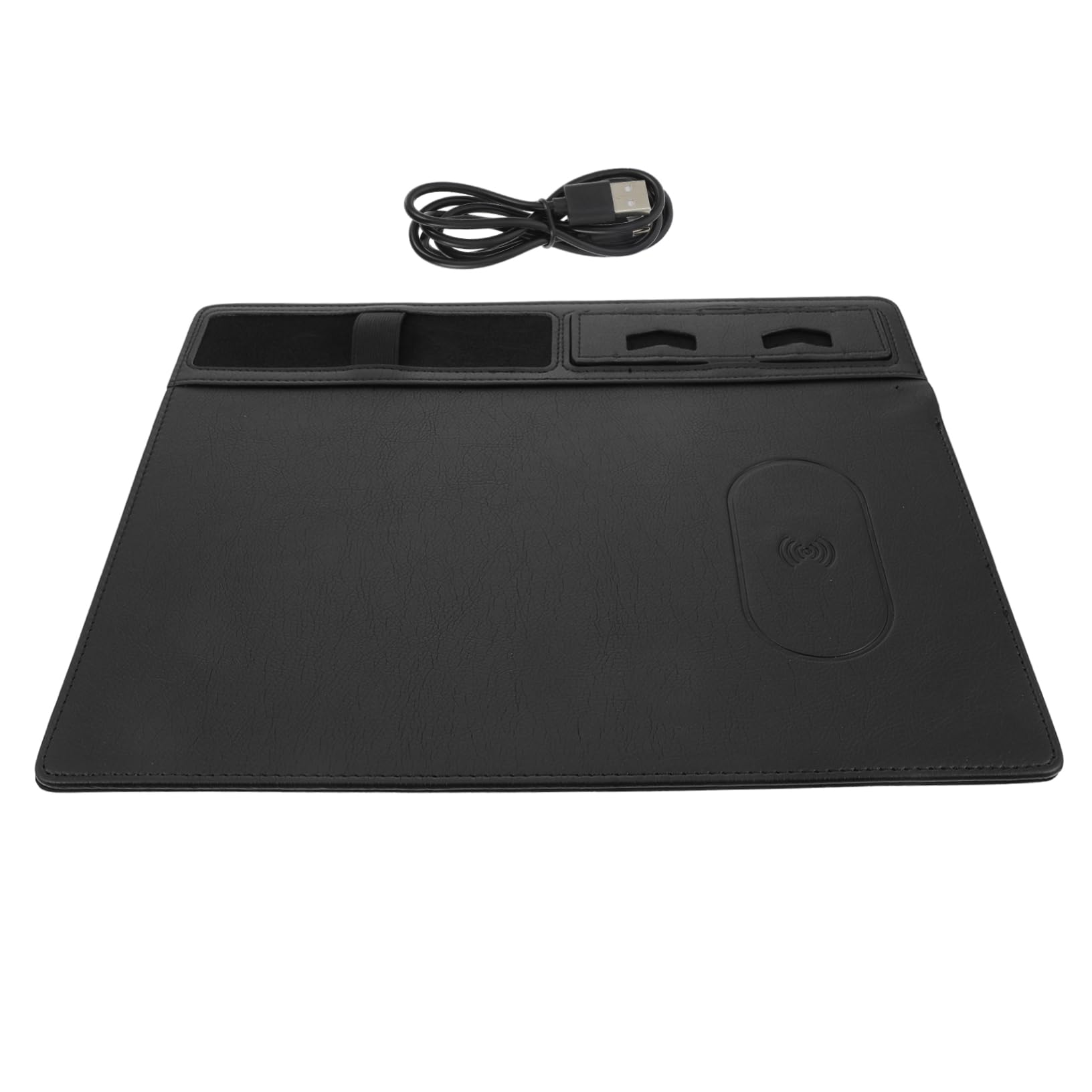 VILLCASE 15W Fast Wireless Charging Pad - Large Gaming Mouse Pad with Qi-Certified Charger for iPhone 15/14/13, Samsung Galaxy S23/S22 - Non-Slip RGB Mouse Mat for Office & Gaming Setup (Black)