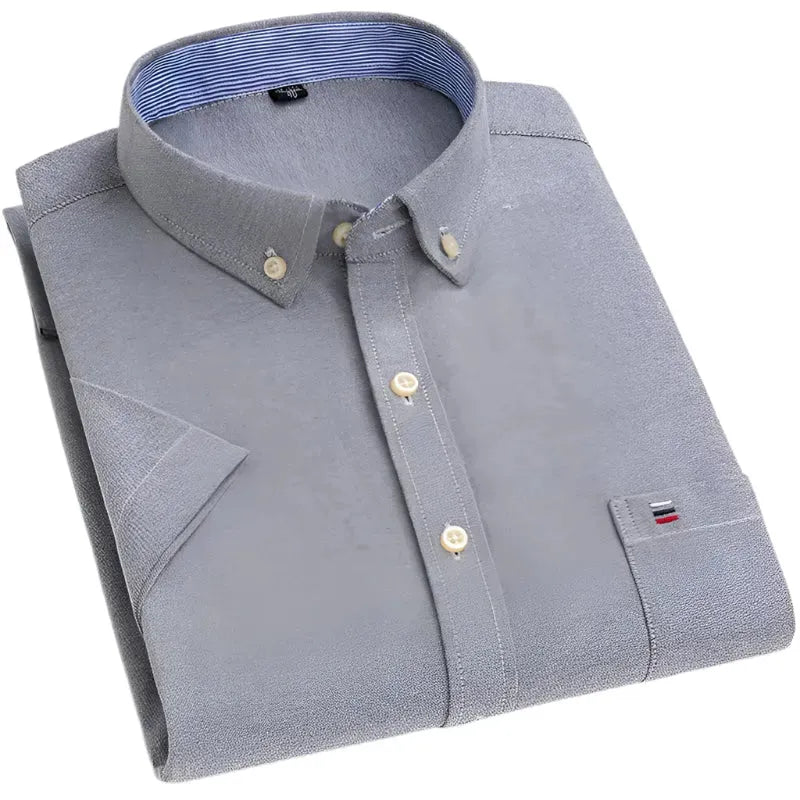 Men's Classic Short Sleeve Oxford Shirt - Casual Button Down Shirt for Men - Perfect for Office, Business Casual & Summer Outfits