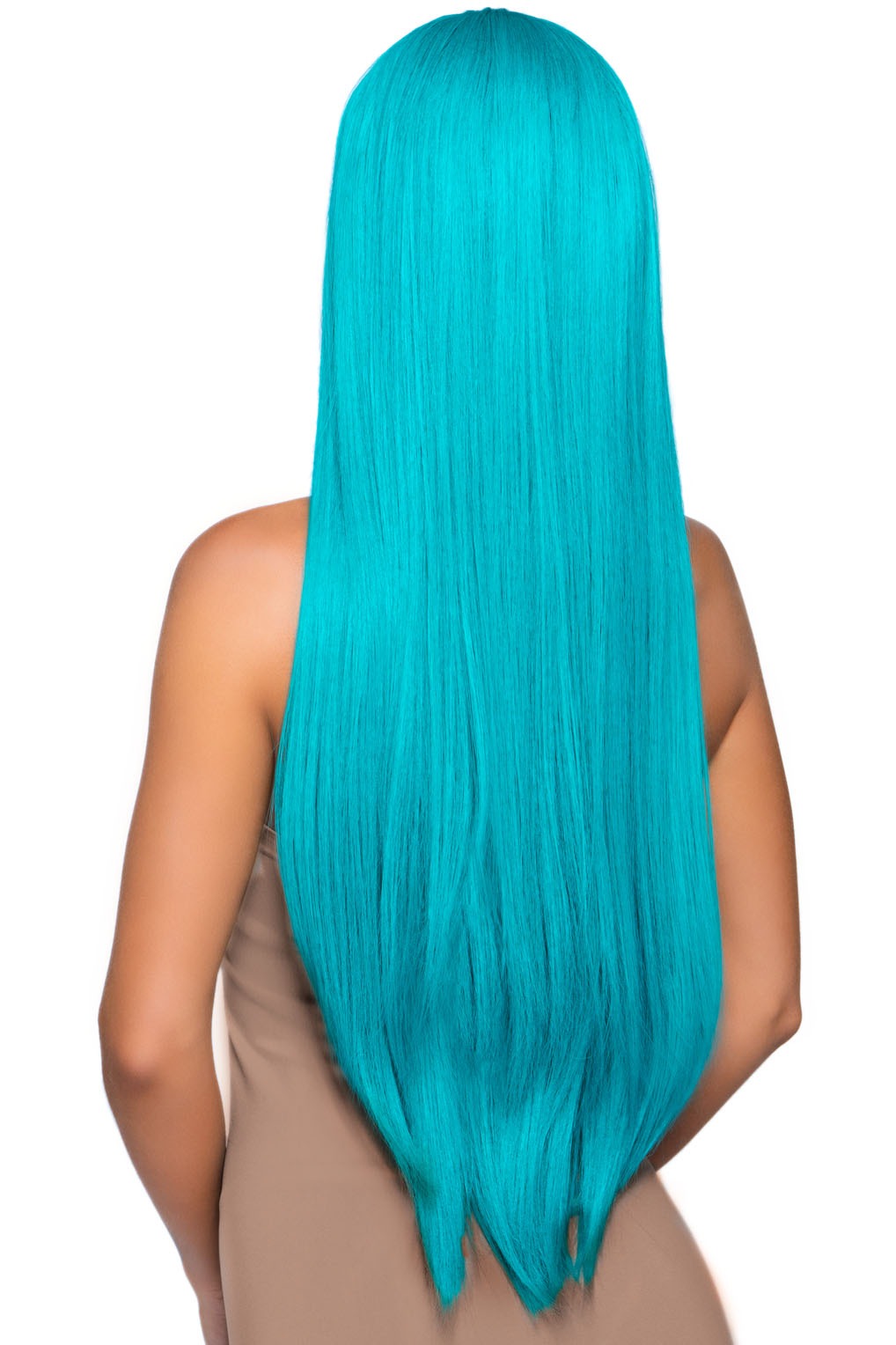 Long Straight Turquoise Wig for Cosplay & Halloween - Synthetic Hairpiece for Women & Girls - Perfect for Costume Parties, Themed Events & Photo Shoots