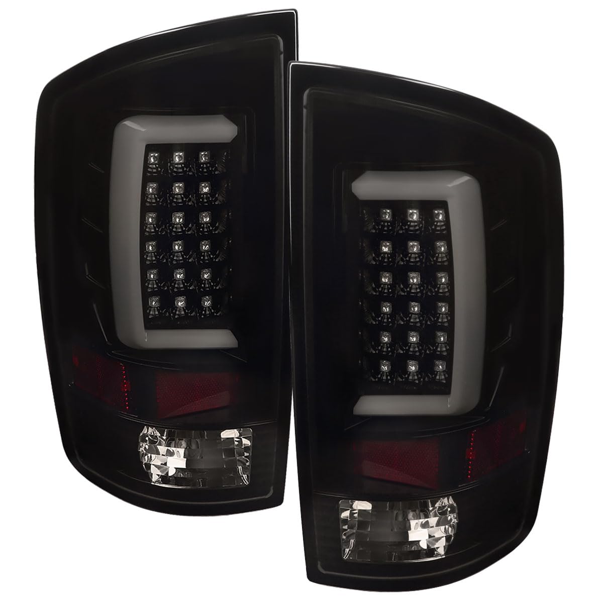 Glossy Black Smoke LED DRL Tail Lights Brake Lamps - High Performance Car Accessories for Night Driving & Enhanced Safety