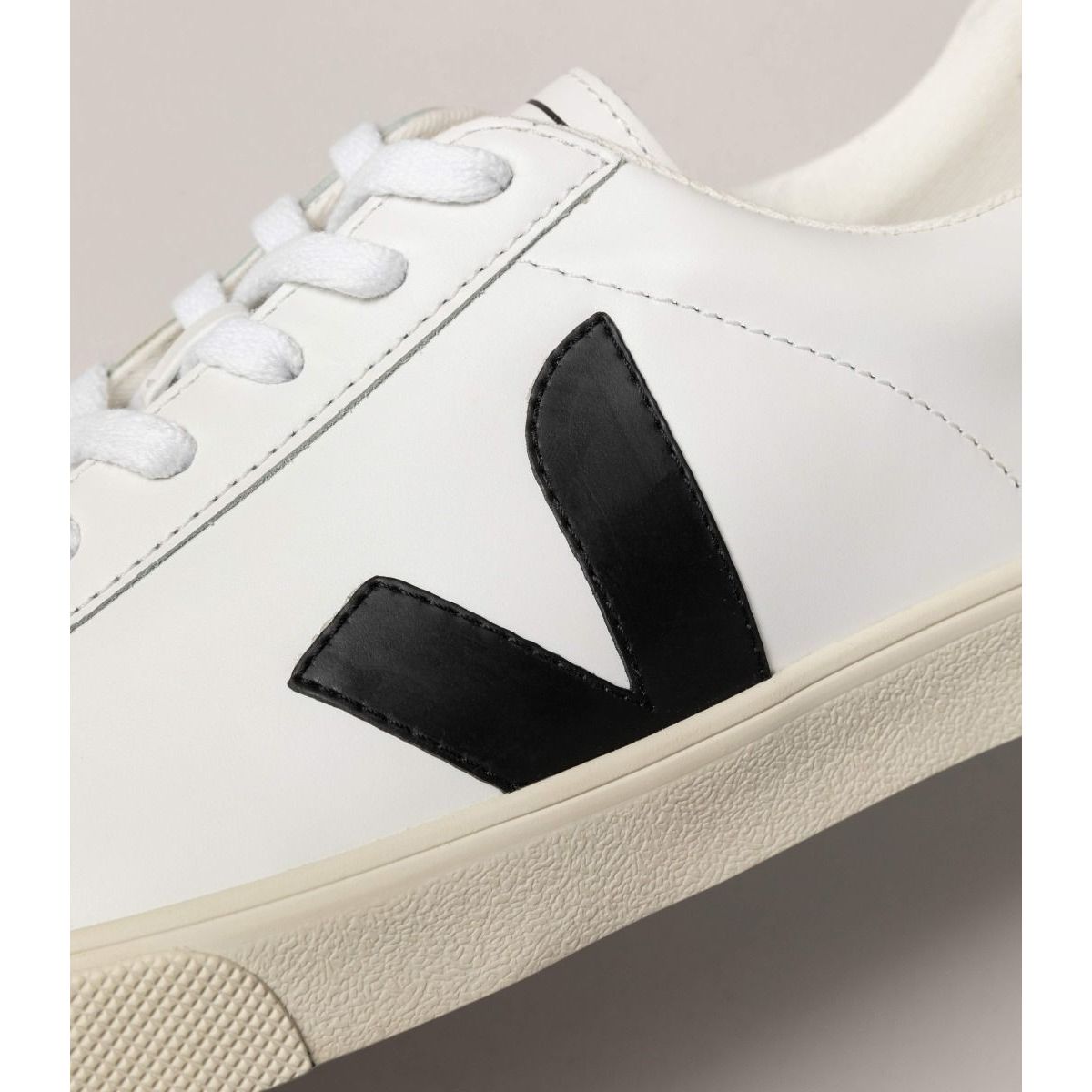 Veja Women's Esplar Leather Sneakers - White & Black Casual Shoes for Everyday Wear | Comfortable & Stylish Walking Shoes for Women | Perfect for Work, Travel & Outfits