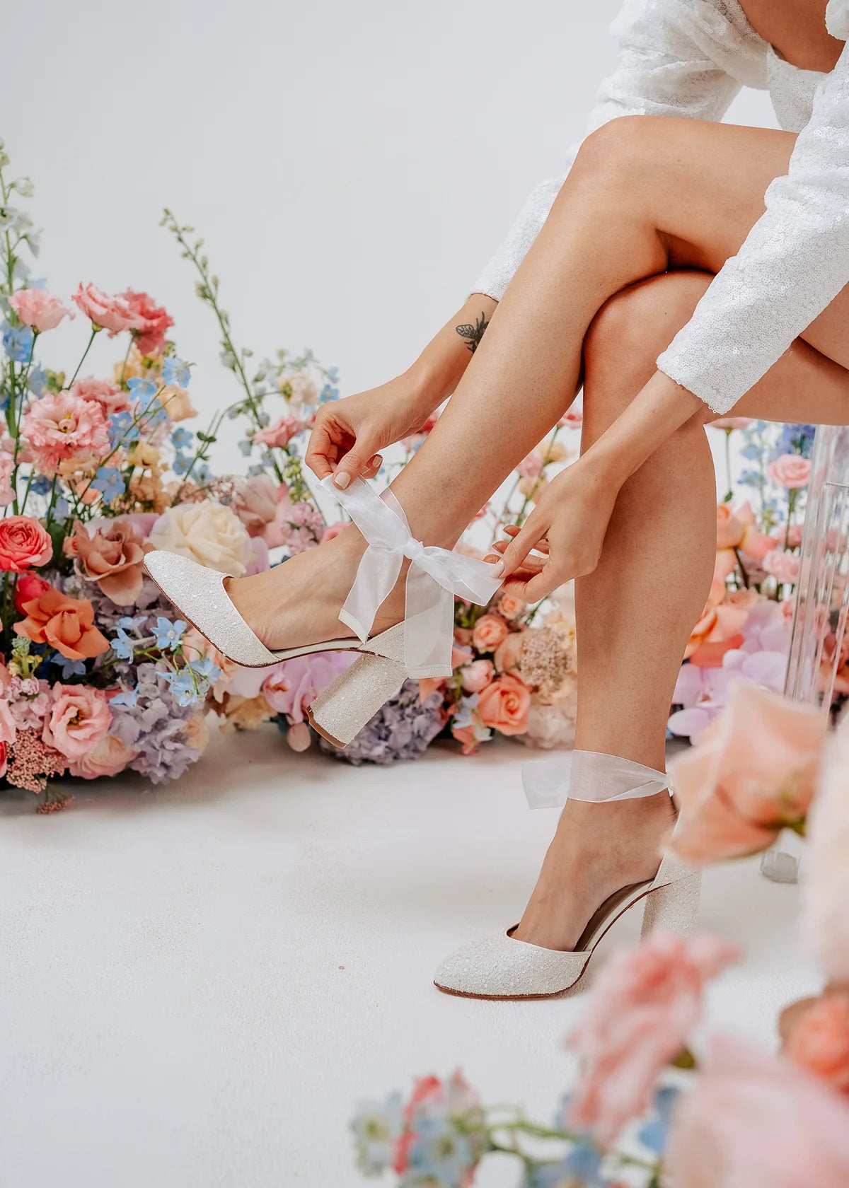 Juniper Pearl Encrusted Round Toe Bridal Block Heel Wedding Shoes – Perfect for Bridal Parties, Formal Events & Special Occasions