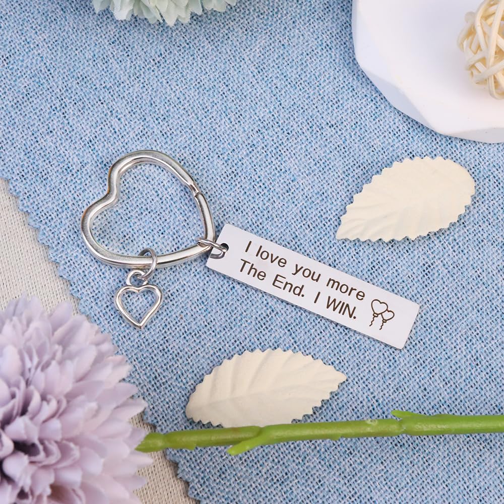 Valentine's Day Gifts for Him & Her - Romantic Couple Keychains for Boyfriend, Girlfriend, Husband & Wife - 'I Love You' & 'Love You More' Engraved Keyrings - Perfect Anniversary, Wedding & Relationship Gifts for Couples - Use for Keys, Bags & Everyday Carry