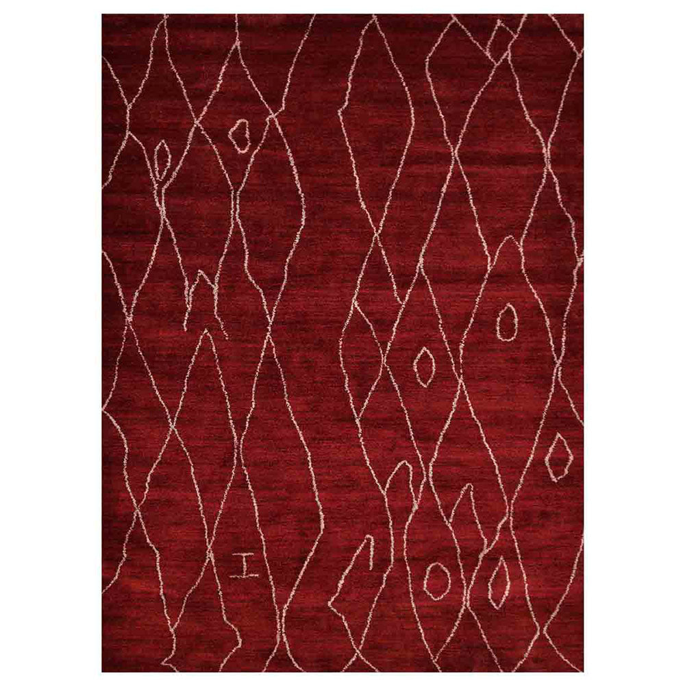 Handmade Ikat Hand-Knotted Wool Rug - Boho Chic Area Rug for Living Room, Bedroom & Home Decor